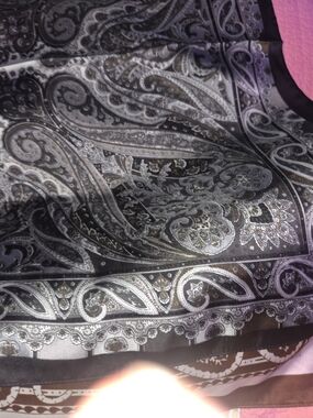 Black & Silver Paisley Scarf